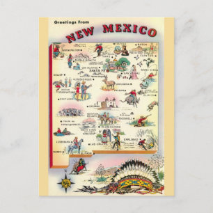 Postale Nouveau-Mexique carte illustrée