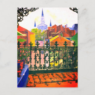 Postale Nouveau O)rleans French Quarter Balcon Carte Posta