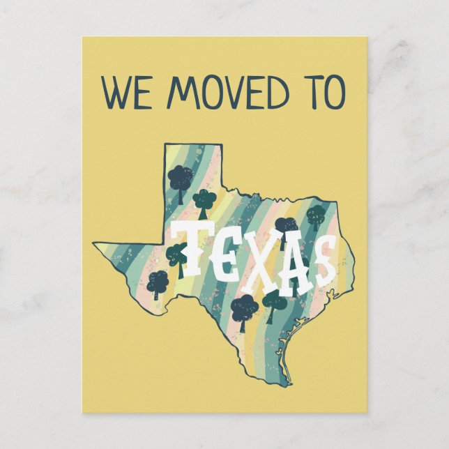 Postale NOUVELLE ADRESSE Déplacement de l'état TEXAS Carte (Devant)