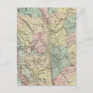 Postale Nouvelle carte de la Californie centrale de Bancro