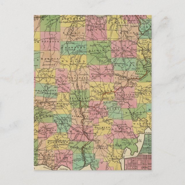 Postale Nouvelle Carte De L'Ohio 2 (Devant)