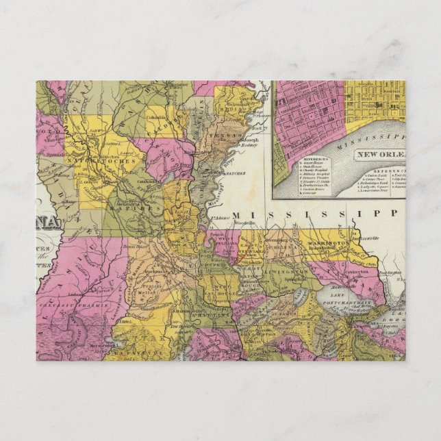 Postale Nouvelle Carte De Louisiane 3 (Devant)