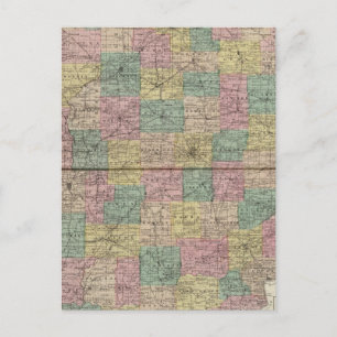 Postale Nouvelle carte de section et de canton de Indiana