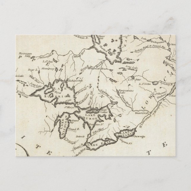 Postale Nouvelle carte du Haut-Canada et du Bas-Canada (Devant)