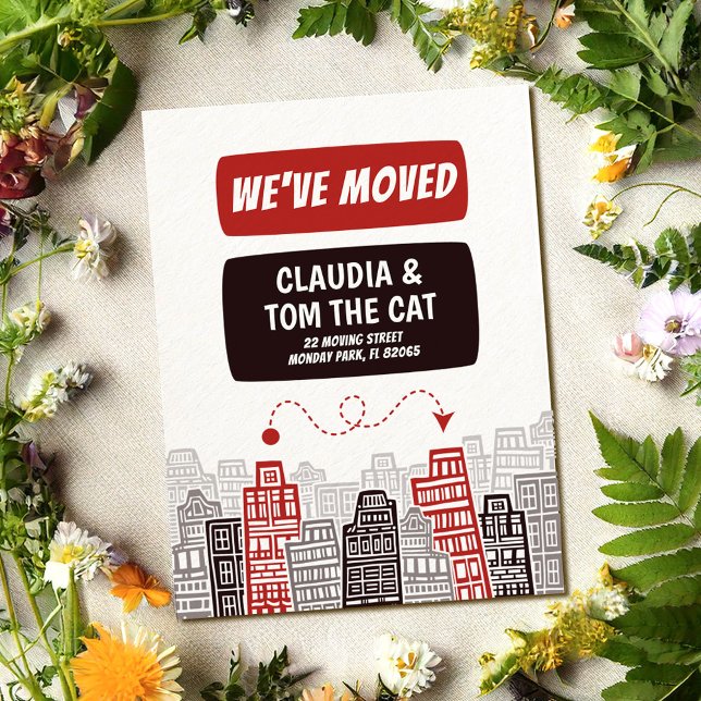 Postale nouvelle carte faire-part de transfert d'adresse (Créateur téléchargé)