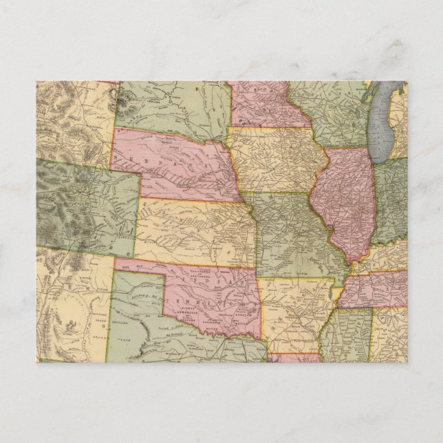 Postale Nouvelle carte ferroviaire des États-Unis (Devant)