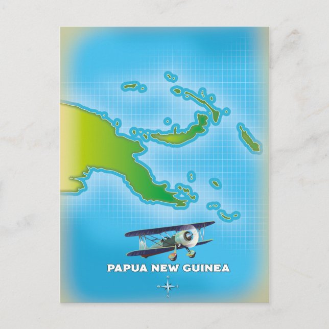 Postale nouvelle carte papoue guinée. (Devant)
