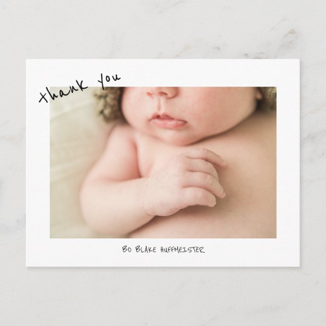 Postale Nouvelle police mignonne pour bébé Merci Carte pos (Devant)