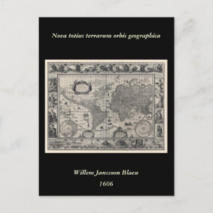 Postale Nova totius terrarum, 1606 Carte du monde antique