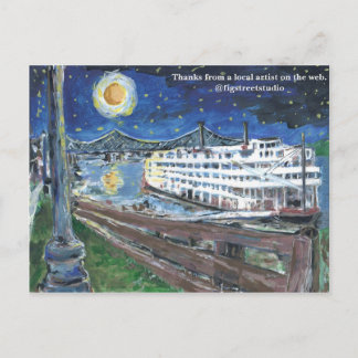 Postale Nuit étoilée Mississippi Queen, Merci, Carte posta