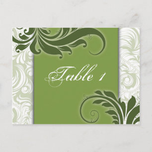 Postale Numéro de tableau Carte Mariage - Élégantes perruq