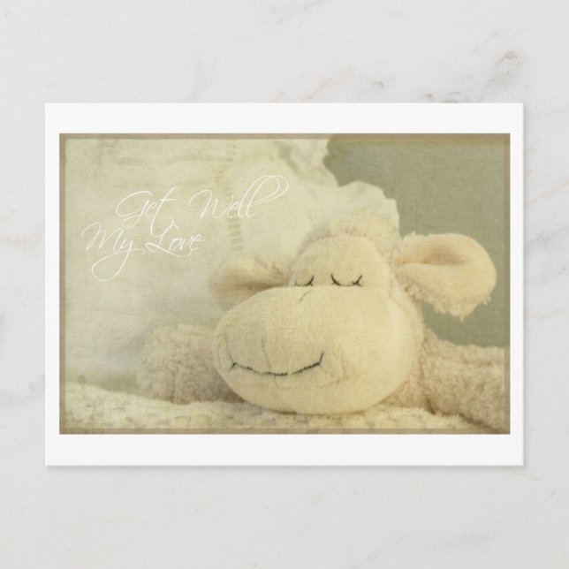 Postale Obtenez bien mon amour mouton dormir mal - carte d (Devant)