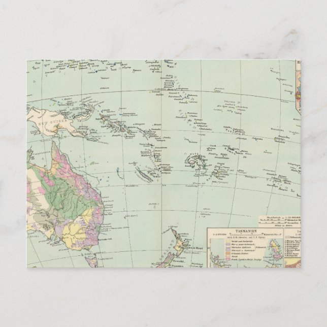 Postale Océanie - Carte Atlas de l'Océanie (Devant)