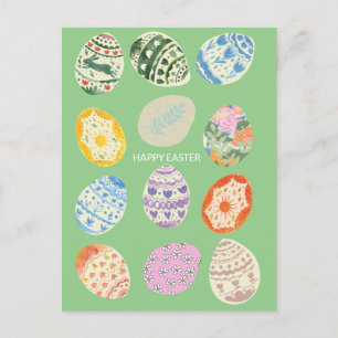 Postale OEufs Abstraits et colorés Carte de vacances de Pâ