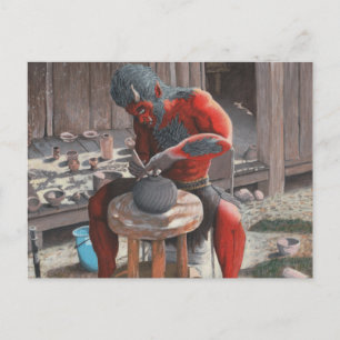 Postale Ogre Potter Faire Poterie Imaginaire Art Carte pos