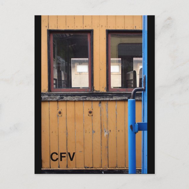 Postale Old Steam Train Le Mastrou Yellow Wagon Carte post (Devant)