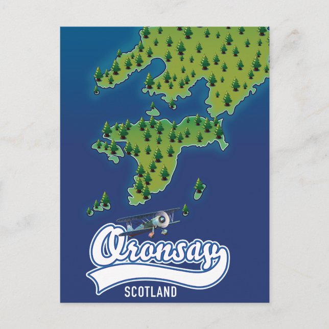 Postale Oronsay Écosse carte de l'île  (Devant)