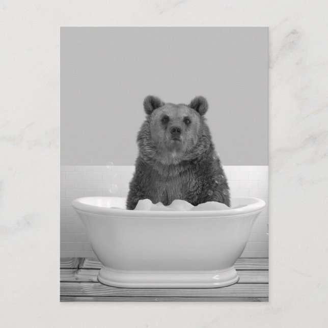 Postale Ours dans la baignoire bain moussant  Carte postal (Devant)
