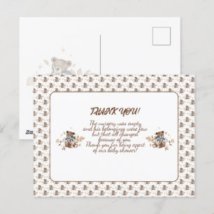 Postale Ours en peluche marron C'est un garçon! Carte de r