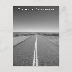 Postale Outback Road Australie, noir et blanc - Carte post