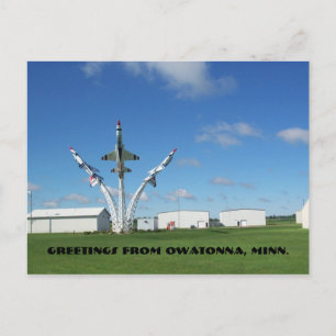 Postale OWATONNA MINNESOTA MN PLANE AIRPLANE ART Carte pos