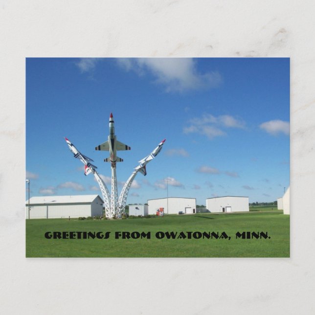 Postale OWATONNA MINNESOTA MN PLANE AIRPLANE ART Carte pos (Devant)