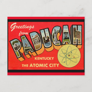 Postale Paducah Kentucky Atomic City  Carte de vœux vintag