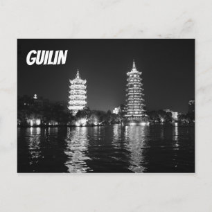 Postale Pagodes noires et blanches en Guilin, Chine Carte 