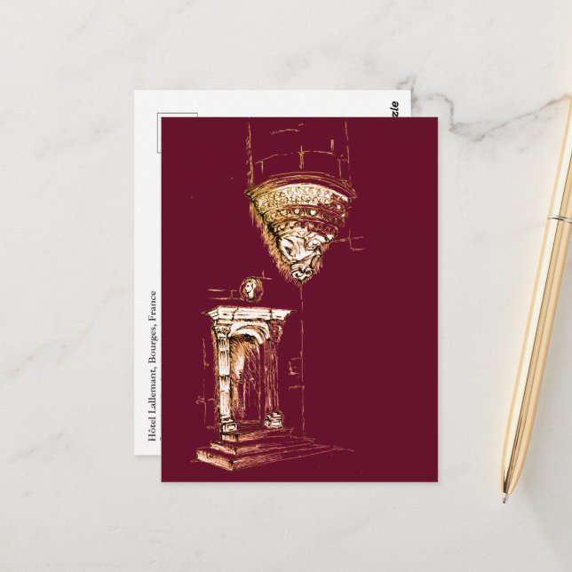 Postale Palais de la Renaissance, Bourges, France Carte po (Devant/Arrière en situation)