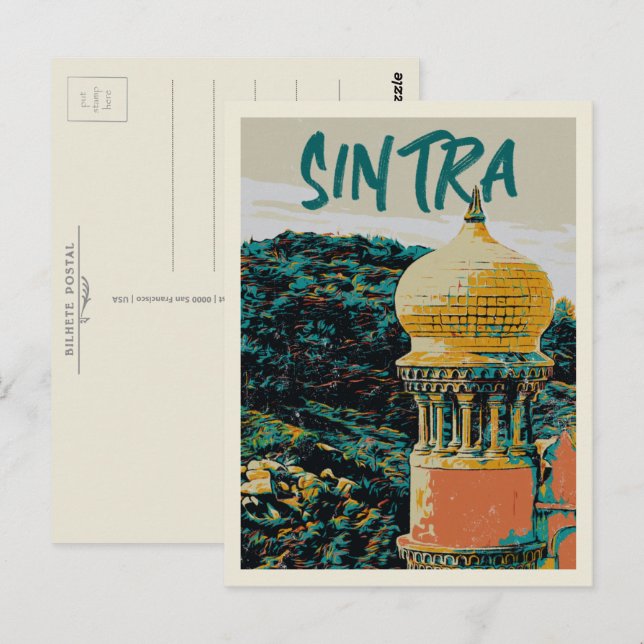 Postale Palais Sintra Pena illustration Portugal Carte pos (Devant / Derrière)