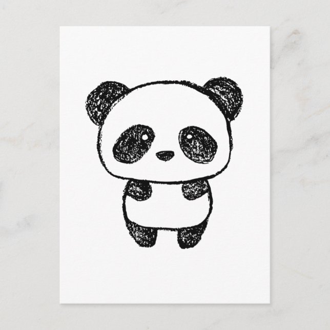 Postale Panda bébé mignonne tirée au charbon #3 Carte post (Devant)