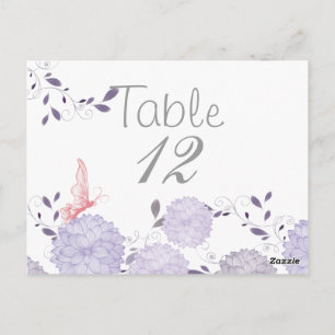 Postale Papillons et Lavender Chrysanthemum carte de table