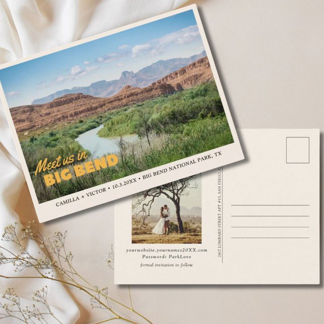 Postale Parc national Big Bend Enregistrer la carte postal (Big Bend National Park Save the Date Postcard)