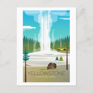 Postale Parc national de Yellowstone, ancienne carte posta