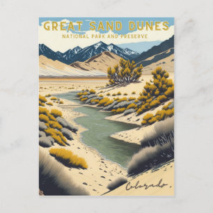 Postale Parc national des Great Sand Dunes, Colorado Carte