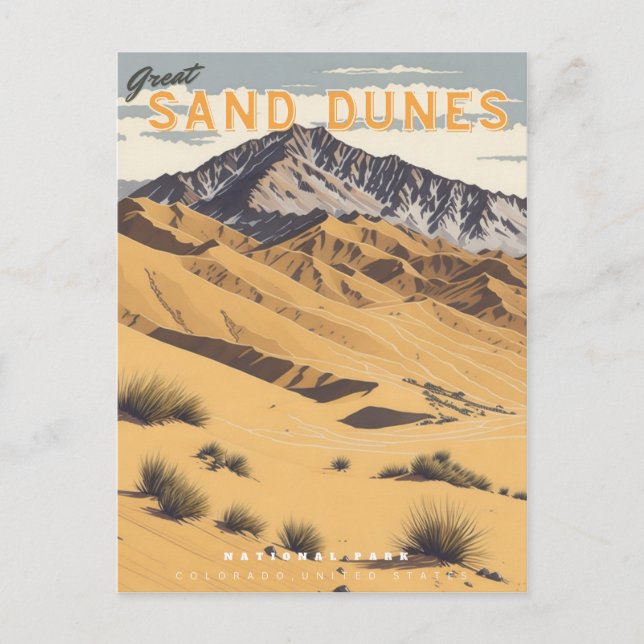 Postale Parc national des Great Sand Dunes, Colorado Carte (Devant)