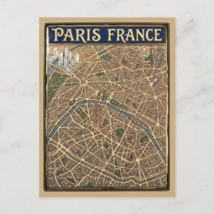 Postale Paris France Carte Art Peinte à la Main en Émail