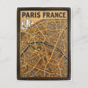 Postale Paris France Carte Art Peinte Émail