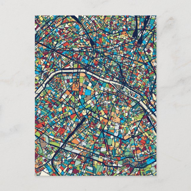 Postale Paris France | Carte colorée (Devant)