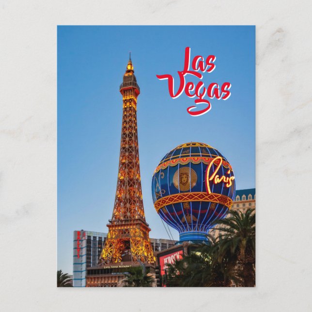 Postale Paris Las Vegas à la tombée de la nuit Carte posta (Devant)
