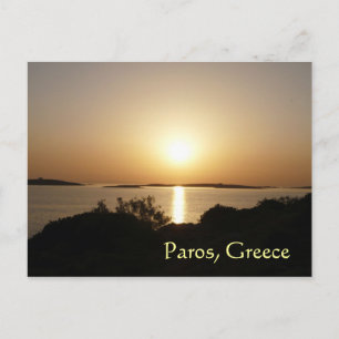 Postale Paros Île, Grèce Au Coucher du Soleil Carte Postal