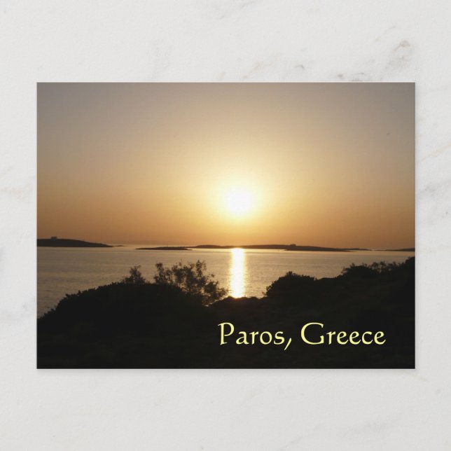 Postale Paros Île, Grèce Au Coucher du Soleil Carte Postal (Devant)