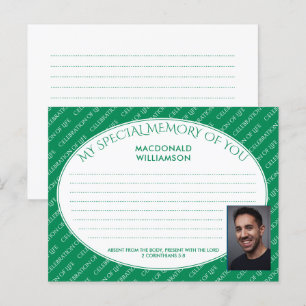 Postale PARTAGER LA MÉMOIRE DE VOUS Carte Green Mourners