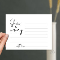 Partagez un souvenir Carte de condoléances moderne