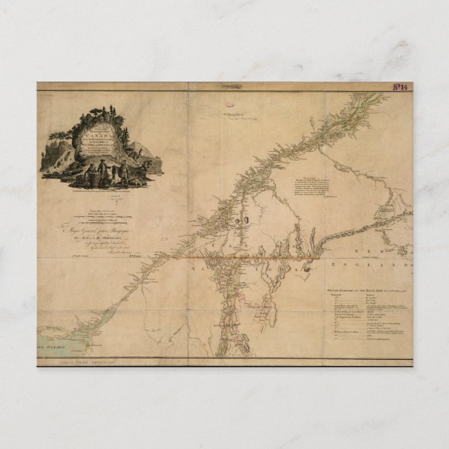 Postale Partie habitée du Canada en 1777 Carte (Devant)