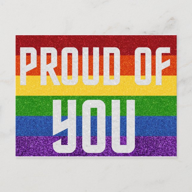 Postale PARTIES SCINTILLANT LGBT Fière De Vous Carte (Devant)