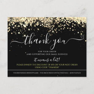 Postale Parties scintillant moderne Black Elegant Carte de