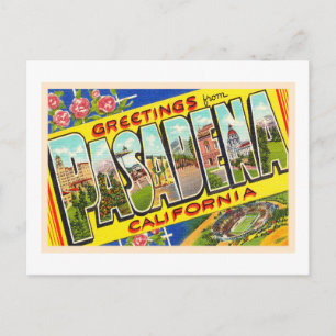 Postale Pasadena California Vintage Grande Lettre Carte po