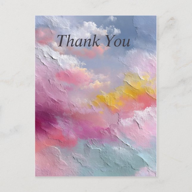 Postale Pastel Rainbow Abstrait Paint Carte de remerciemen (Devant)