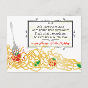 Postale Pâtes sauce cuisine italienne carte de recettes li